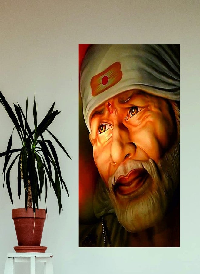 Decals Creation Shirdi Sai Baba Religious Sticker Poster for Living Room Bedroom for Home Hall Décor (Size - 45 Cm X 30 Cm) - Image 1